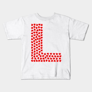 Letter L Heart Shape Initial Kids T-Shirt